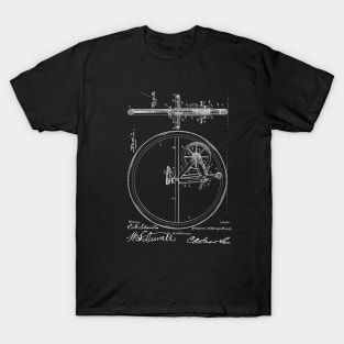 Unicycle Vintage Patent Hand Drawing T-Shirt